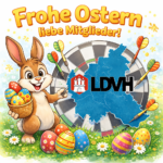 Karikatur Frohe Ostern für alle Mitglieder mit Dar