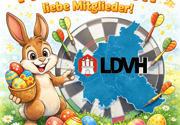Karikatur Frohe Ostern für alle Mitglieder mit Dar